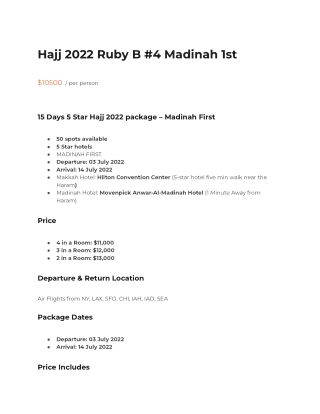 US Hajj 2022 Ruby B #4 Madinah