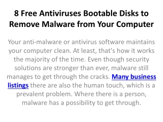 8 Free Antiviruses Bootable Disks to Remove Malware from Your Computer