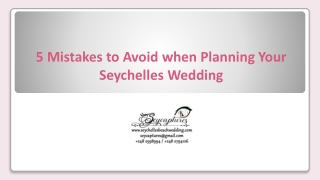 5 Mistakes to Avoid when Planning Your Seychelles Wedding