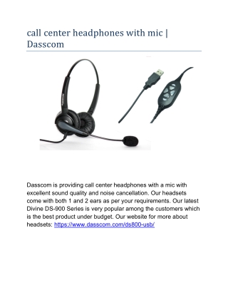 call center headphones with mic | Dasscom