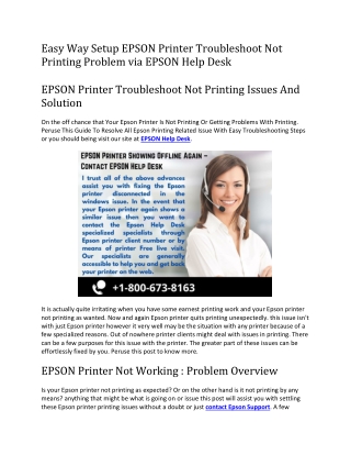 Easy Way Setup EPSON Printer Troubleshoot Not Printing Problem via EPSON Help Desk-converted