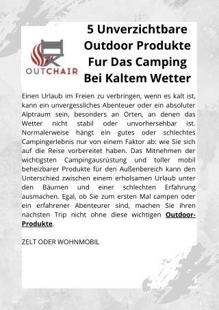 5 Unverzichtbare Outdoor Produkte Fur Das Camping Bei Kaltem Wetter