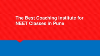 The Best Coaching Institute for NEET Classes in Pune
