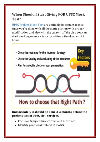 When Should I Start Giving FOR UPSC Mock Test?