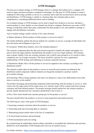 GTM Strategies by Strategy Here