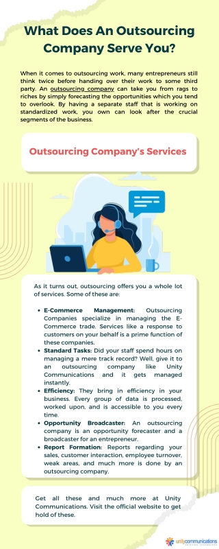 What Does An Outsourcing Company Serve You?