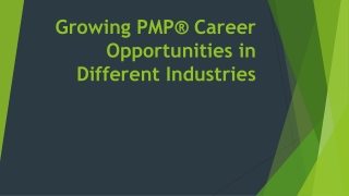 Growing PMP® Career Opportunities in Different Industries