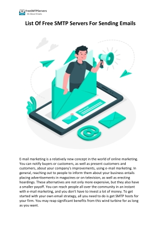 List Of Free SMTP Servers For Sending Emails