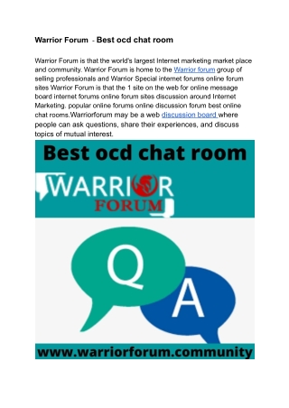 Warriorforum - Best chat room random (1)