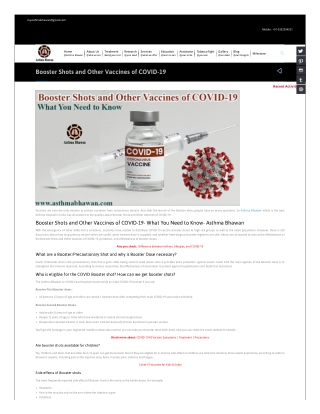 Booster Shots and Other Vaccines of COVID-19