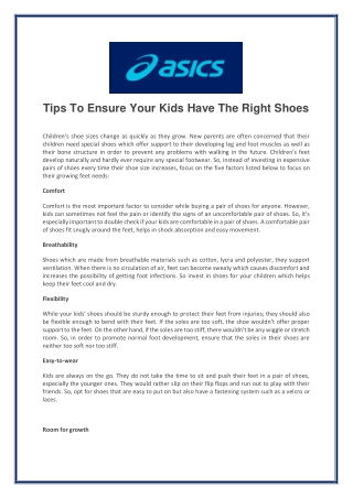 Tips To Ensure Your Kids Have The Right Shoes