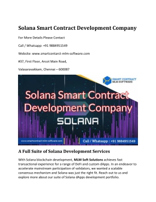 Solana Smart Contract Development Company