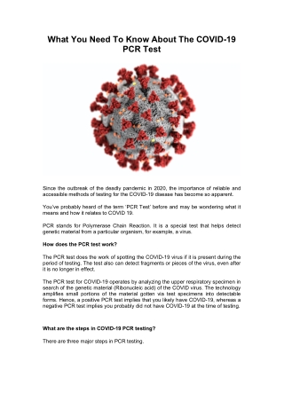 Cost Of PCR Test in Nigeria