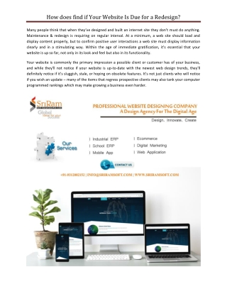 How does find if Your Website Is Due for a Redesign