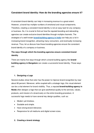How do the branding agencies ensure