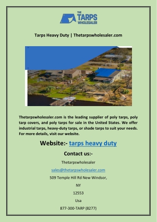 Tarps Heavy Duty | Thetarpswholesaler.com