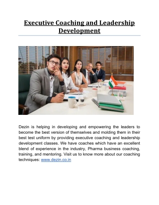 Executive Coaching and Leadership Development