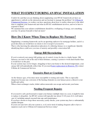 WHAT TO EXPECT DURING AN HVAC INSTALLATION
