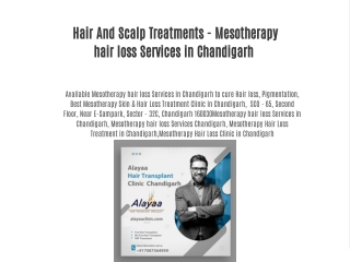 Hair And Scalp Treatments - Mesotherapy hair loss Services in Chandigarh