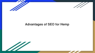 Advantages of SEO for Hemp