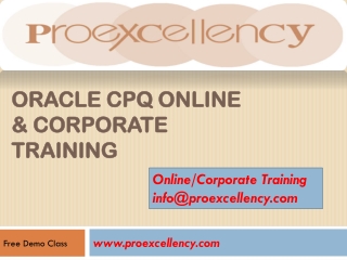 Proexcellency Provides Oracle CPQ Training.