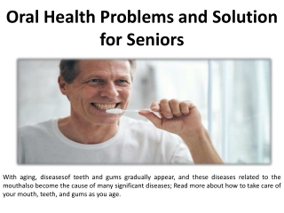 Seniors' Dental Health Concerns and Solutions