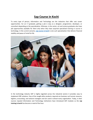 Sap Course in Kochi