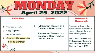 Pythagorean Theorem on Coordinate Plane