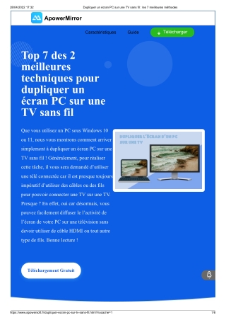 Dupliquer un écran PC sur une TV sans fil _ les 7 meilleures méthodes