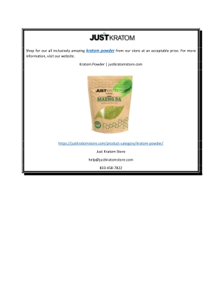 Kratom Powder  justkratomstore.com