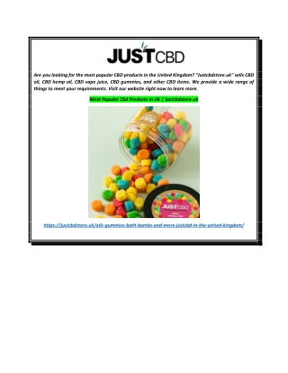 Most Popular Cbd Products in Uk  Justcbdstore.uk