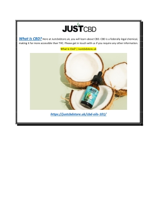 What Is Cbd  Justcbdstore.uk