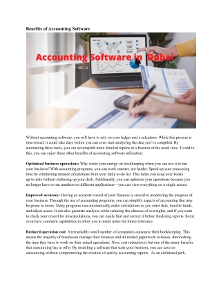 Best Accounting Software in  Dubai