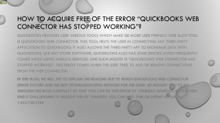 Do you want to get rid of the error “QuickBooks Web Connector has stopped workin