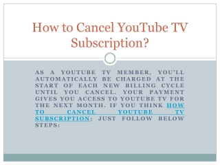 How to Cancel YouTube TV Subscription?
