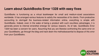 The Easy Way to Learn About QuickBooks Error 1328 With Simple Fixes