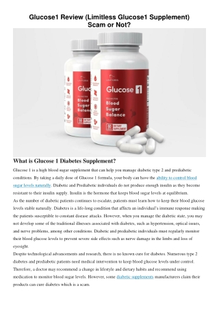 Limitless Glucose1 Reviews