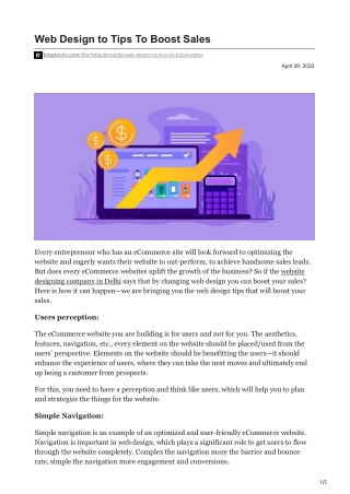 Web Design to Tips To Boost Sales
