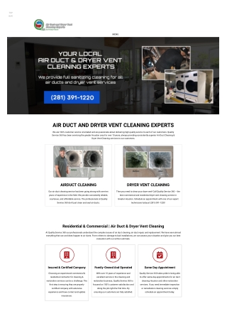 Air Duct and Dryer Vent Cleaning Houston TX.