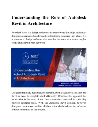 Understanding the Role of Autodesk Revit in Architecture