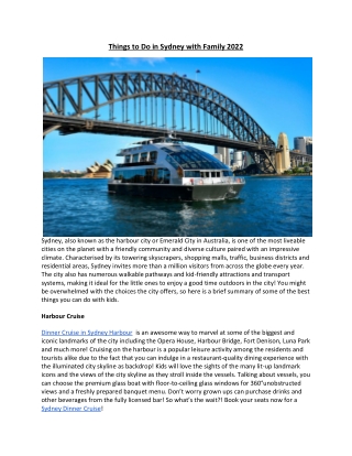 Things to Do in Sydney with Family 2022
