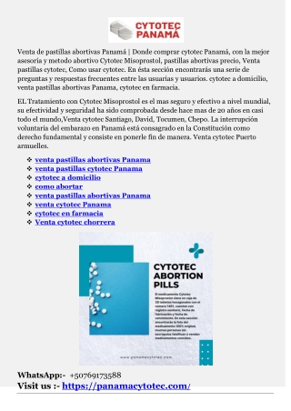 venta cytotec Panama