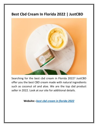 Best Cbd Cream In Florida 2022 | JustCBD