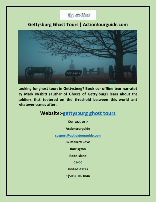 Gettysburg Ghost Tours | Actiontourguide.com