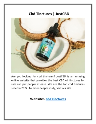 Cbd Tinctures | JustCBD