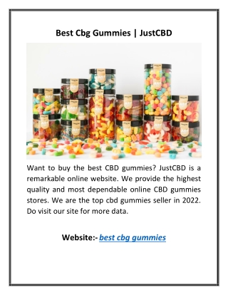 Best Cbg Gummies | JustCBD