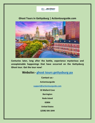 Ghost Tours in Gettysburg | Actiontourguide.com