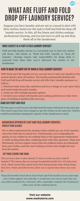 What are Fluff and Fold Drop off Laundry Service