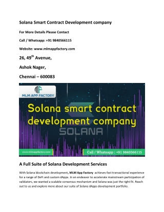 Solana Smart Contract Development company