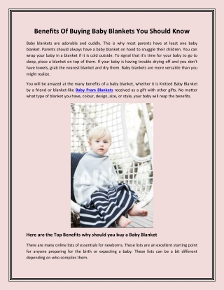 Benefits Of Buying Baby Blankets You Should Know